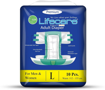 ank lifecare DULT DIAPER FOR MEN & WOMEN | Large - L(10 Pieces)