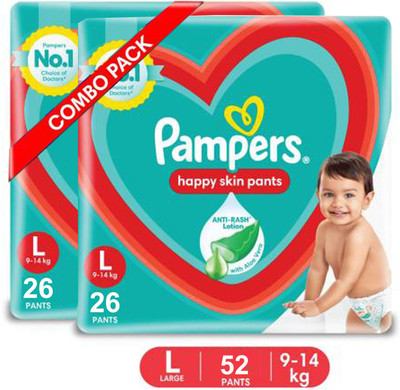 Pampers Happy Skin Pants Value Pack - L(52 Pieces)