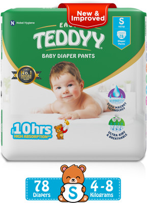 TEDDYY Easy Diaper Pants with Rash Protection and 3x Faster absorption Technology - S(78 Pieces)