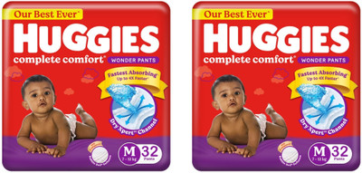 Huggies Complete Comfort Wonder Pants - Medium (32 Pieces) - ( Pack of 2 ) - M(64 Pieces)