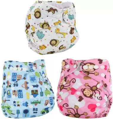 Jaydison Print Reusable Diaper Organic Cloth Button Diaper Reuse Nappy & Insert 0-36m R2 - S - M(6 Pieces)