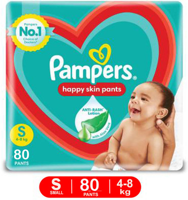 Pampers Happy Skin Pants - S(80 Pieces)