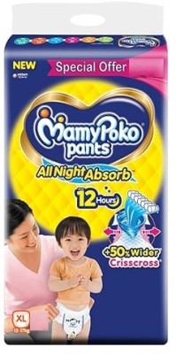 MamyPoko Standard Baby Diaper Pants, X-Large Size(XL- 3 Counts), 12-17 kg - XL(72 Pieces)