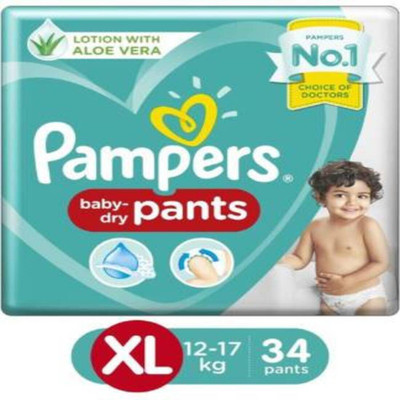 Pampers Diaper Soft Pants Lotion Grap With Aloe Vera - XL(34 Pieces)