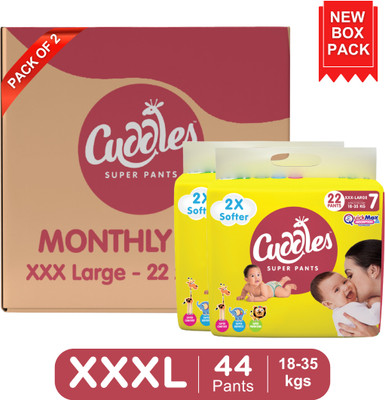 Cuddles - Super Pants Style Diaper combo pack (22*2) - XXXL(44 Pieces)