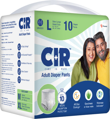 CIR 10 hr Absorption Protection with Wetness Indicator Odour Control Pant Adult Diapers - L(10 Pieces)