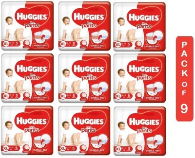 Huggies Dry Pants _ XL5 Pack of 9 (XL45 Pcs ) - XL(45 Pieces)