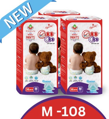 Coo Coo M-108 Premium Diaper - Pack of (108) - M(108 Pieces)