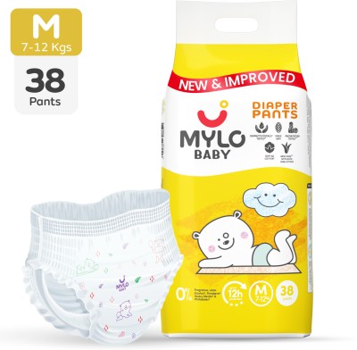 MYLO Baby Diaper Pants | Super Absorbent with Aloe Vera | Leak Proof | Anti Rash - M(38 Pieces)