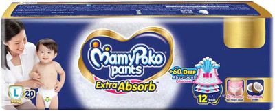 MamyPoko Pants New extra absorb Large diapers - L(20 Pieces)