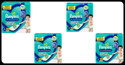 Pampers Baby Diapers-L Size(Pack of 4)-25N443 - L(80 Pieces)