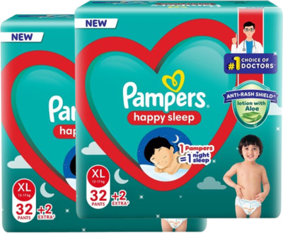 Pampers Happy Skin Pants Combo of 2 Pack - XL(72 Pieces)