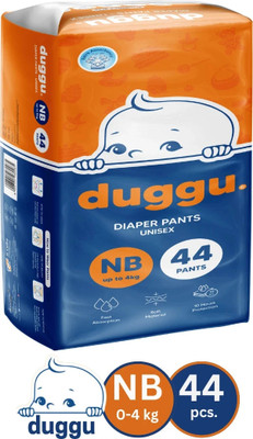 Duggu Soft Baby Diaper Pants | 0-4 kg | Up to 10 Hours Absorption | Pack of 1 - New Born(44 Pieces)