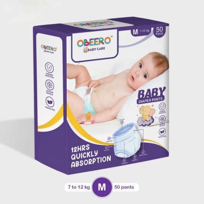 Obeero SUPER DAIPER PANTS FOR BABY WITH EXTEREM PROTECTION. - M(50 Pieces)