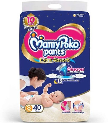 MamyPoko Pants Extra Absorb Diaper Pants Small - 40 Diapers - S(40 Pieces)
