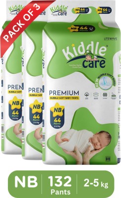 Kiddle Care Premium Bubble Soft Baby Pants Diaper | New Born/Extra Small (NB/XS) - New Born(132 Pieces)