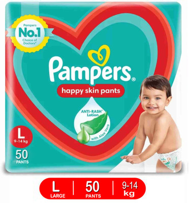 Pampers Happy Skin Diaper Pants Anti-Rush Lotion - L(50 Pieces)