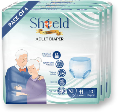 SHIELD Premium Pant Style | Pack of 6 | Adult Diapers - XL(60 Pieces)