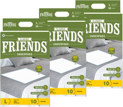 FRIENDS Classic Disposable, Soft & Super Absorbency - 60x90 cm (Pack of 3) Adult Diapers - L(30 Pieces)