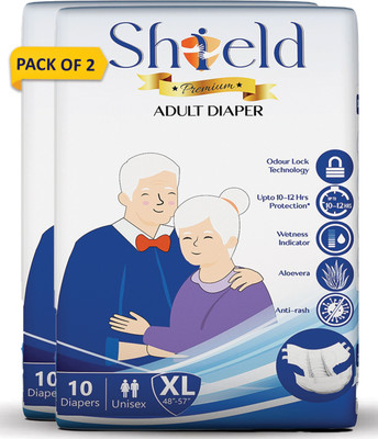 SHIELD Premium Tape Style | Pack of 2 | Adult Diapers - XL(20 Pieces)