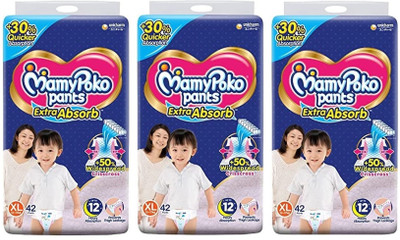 MamyPoko Pants for Babies, Extra Absorb Size XL, Pack of 42 - XL(126 Pieces)