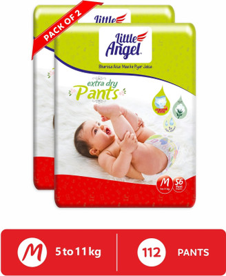 Little Angel Baby Diaper Pants (2 x 56 Pcs) - M(112 Pieces)