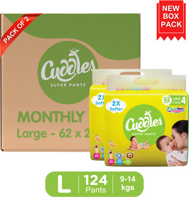Cuddles - Super Pants Combo Pack - Large(62*2) - L(124 Pieces)