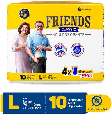 FRIENDS Classic Diaper Pull Ups Pants Adult Diapers - L(10 Pieces)