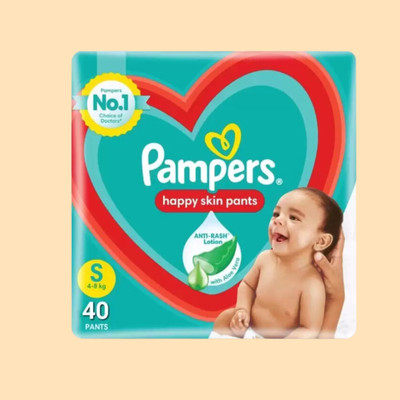 Pampers Comfortable Baby Diaper Pants, S Size 40 Pieces, Anti-Rash Care HR - S(40 Pieces)