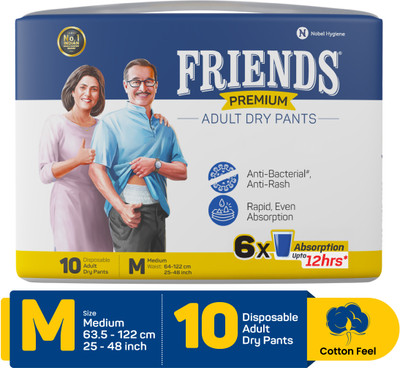FRIENDS Premium Pull Up Pant Adult Diapers - M(10 Pieces)