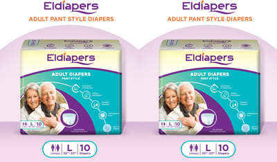Eldiapers Adult Pant Style Diaper - Large (10 Pieces) - (Pack of 2) - L(20 Pieces)