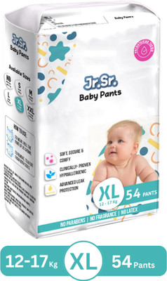 Jr. Sr. Baby Diaper Pants with Advanced Leak Protection | Soft & Comfortable | Pack of 1 - XL(54 Pieces)