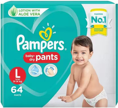 Pampers All-Round Protestation Anti-Rash Lotion With Aloe - L(64 Pieces)