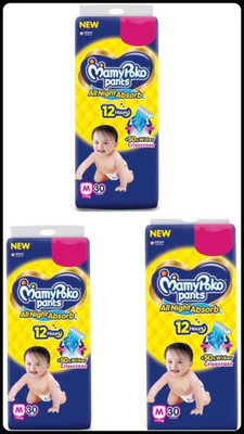 MamyPoko Baby Diapers-M Size(Pack of 3)-25N225 - M(90 Pieces)