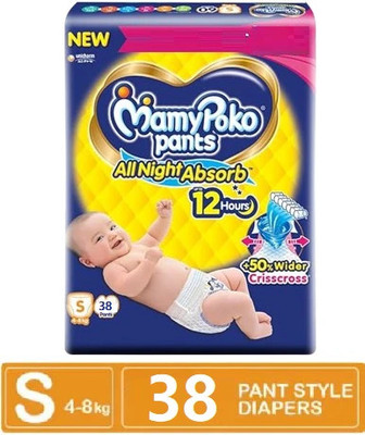 MamyPoko All Night Absorb Small Size baby Diaper Pants - S(38 Pieces)