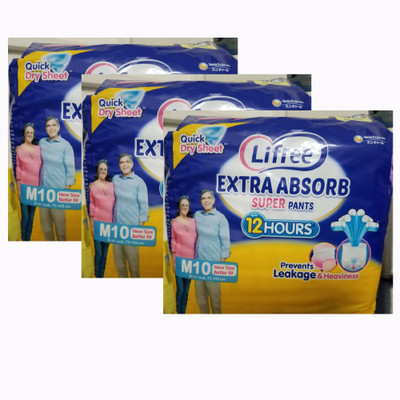 LIFREE New size Extra Absorb Adult Diaper Pants Unisex, Medium (M) Adult Diapers - M(30 Pieces)