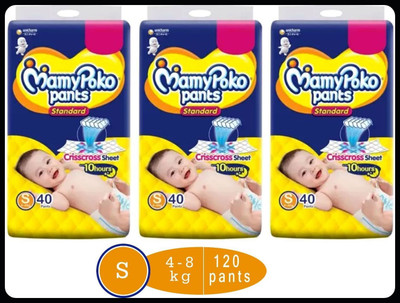 MamyPoko Baby Diapers-S Size(Pack of 3)-25N565 - S(120 Pieces)
