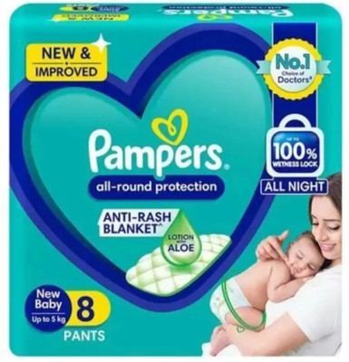 Pampers All round protection NB 8 ( Pack of 1) - New Born
