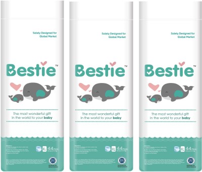 Bestie 44 Pieces Baby Diaper Pants-(Pack of 3) - L(44 Pieces)