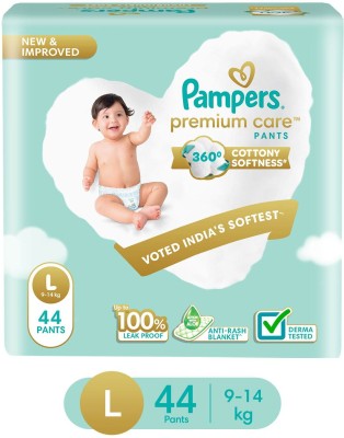 Pampers Premium Care Diaper Pants with 360 Cottony Softness - L(44 Pieces)