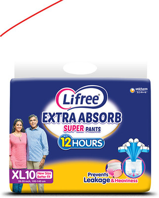 LIFREE SUPER Extra Absorb Adult Diapers - XL(10 Pieces)