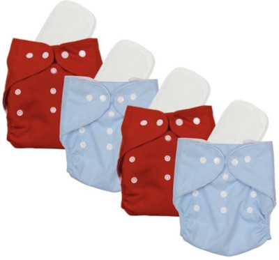 Smoky Premium reusable and washable cloth diaper (4 Diaper+ 4 Insert) - S - M(8 Pieces)