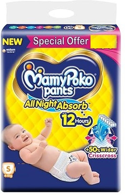 MamyPoko Standard Baby Diaper Pants, Small Size(S - 3 counts), 4-8 Kg - S(120 Pieces)
