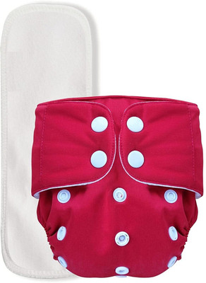 Tip 'n' Top Reusable Cloth Button Diaper & White 5 Layer Insert for Baby(1 Diaper +1 Insert) - S - M(2 Pieces)