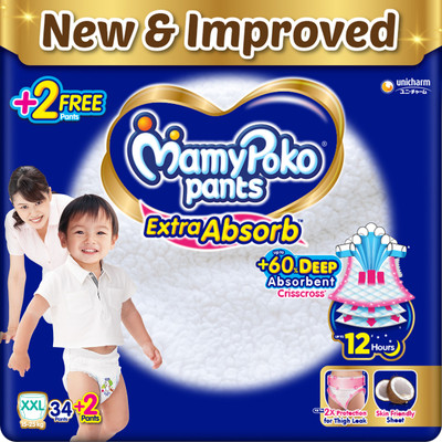 MamyPoko Extra Absorb Extra Extra Large 36(34+2) - XXL(36 Pieces)