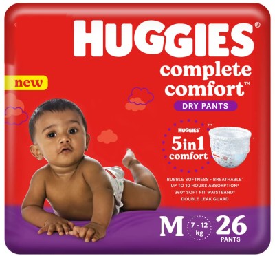 Huggies Wonder Pants with Bubble Bed Technology Diapers - M(26 Pieces)