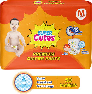 Super Cute's Wonder Pullups Soft Feel Diaper Pant with Super Absorbent & Leak Lock Technology - M(50 Pieces)