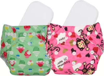 kogar New Print Cloth Button Diaper Reuse Nappy Baby Pants With Insert For (0 -3Y)H1