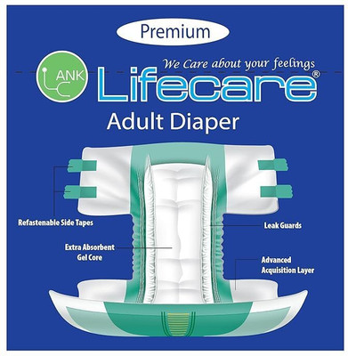ank lifecare ADULT DIAPER FOR MEN & WOMEN | Extra Large - XL(10 Pieces)