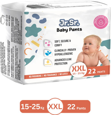 Jr. Sr. Baby Diaper Pants with Advanced Leak Protection | Soft & Comfortable | Pack of 1 - XXL(22 Pieces)